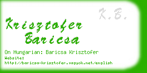 krisztofer baricsa business card